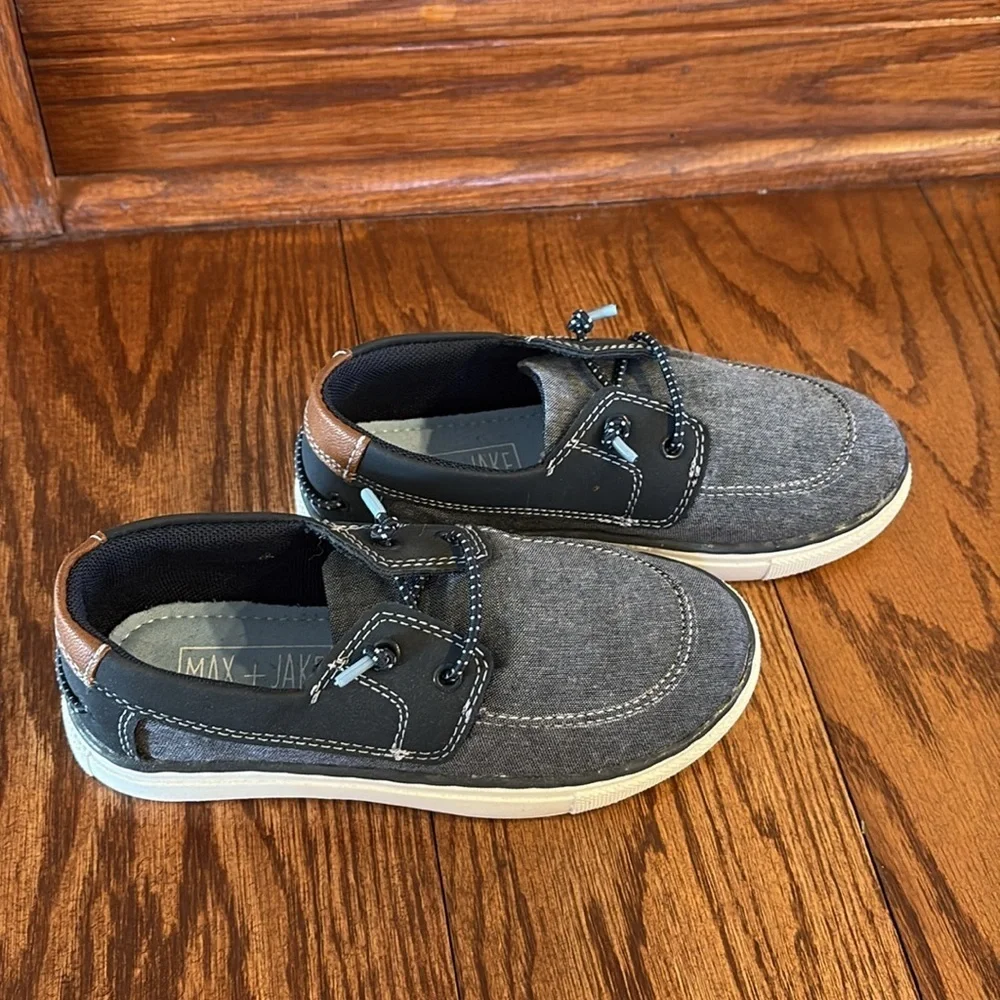 Μax + Jake boys Bradley slip on textile casual shoes denim / faux leather 12M